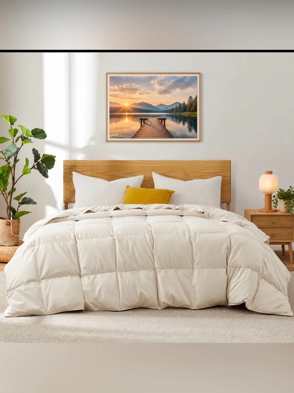 Joysoul Goose Feather Down Comforter Duvet Queen